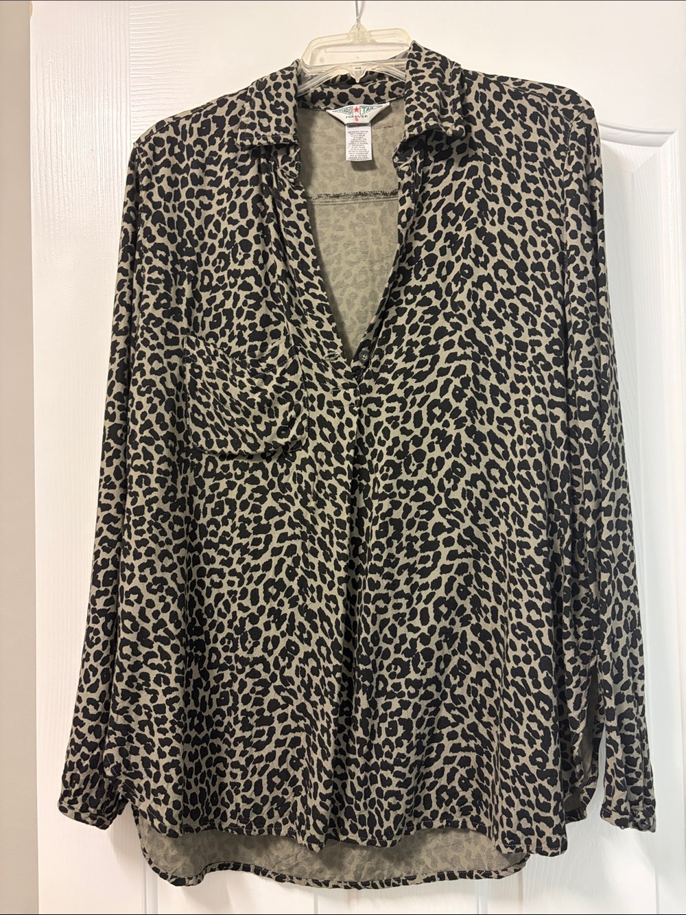 Hard Tail Olive and Black Leopard Print Button-Down Shirt